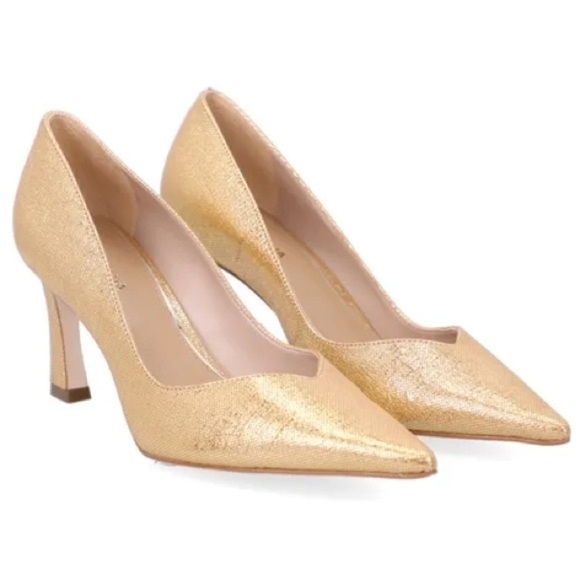 LUZ DA LUA • Gold Linea Pump Heels Shoes - Picture 1 of 5